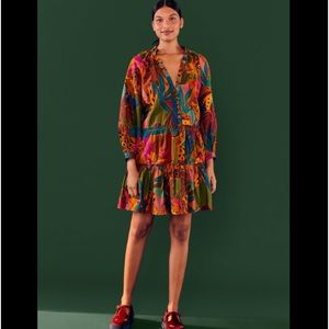 FARM RIO Leopard Jungle Mini Dress